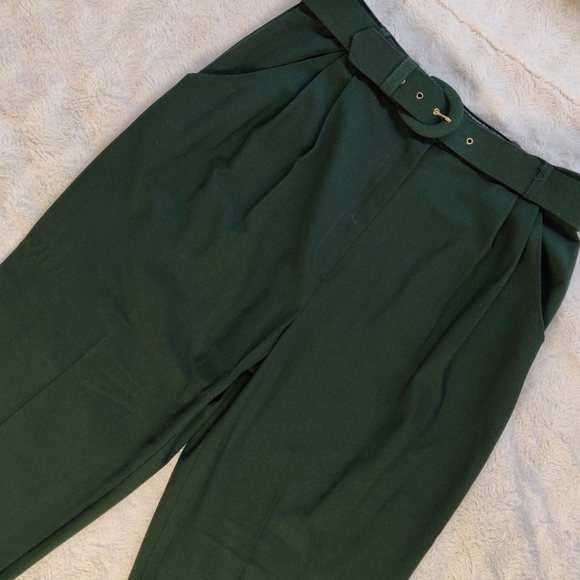 Hiroko Pants - Vintage Hiroko Emerald Green Trousers with Belt